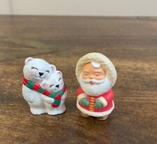 Hallmark Merry Miniatures Eskimo Santa Claus 1993 Figure & 1994 Polar Bears  picture