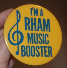 VINTAGE I'M a RHAM MUSIC BOOSTER HIGH SCHOOL HEBRON CT. PIN PINBACK picture