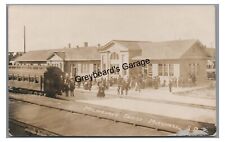RPPC Milwaukee Road Railroad Station Depot MITCHELL SD Real Photo Postcard picture