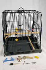Rare Antique Genykage Bird Cage With Accessories Vintage Wooden Rails, Toys, Etc picture