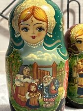 Vintage Russian Matryoshka Nesting Dolls Hand Painted Set of 5 Fairytale picture