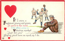 Embossed Valentine Stetcher Postcard 89D Baseball Players Catch Ball Sad Old Guy picture