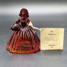 Vintage Boyd's Crystal Art Glass Colonial Doll #25 Yolanda Amberina Orange Red picture