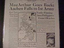 VINTAGE NEWSPAPER HEADLINES~ WORLD WAR 2 MACARTHUR PHILIPPINES RETURN WWII  1944 picture