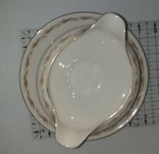 Vintage Jyoto China   serving 3 Carmel White Wheat Gold Trim from Japan picture