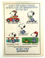 1985 Met Life Insurance Print Ad Peanuts Snoopy picture