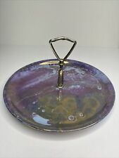 Vintage Homer Laughlin Rhythm Handled Serving Plate Purple Swirl picture