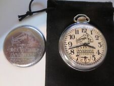1960s 16s Ingraham Pocket Watch Victor Recording Ad Theme Dial & Case Runs. picture