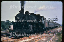 R DUPLICATE SLIDE - CNW C&NW 590 STEAM Commuter Scene Mayfair Chicago 1952 picture