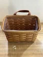 Longaberger 2005 Small Wall Pocket Basket & Hard Plastic Protector. picture
