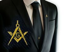 Freemasons Masonic Black Woven Tie With Square Compass & G picture