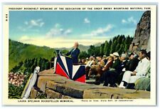 c1940s President Roosevelt Speaking At Dedication Great Smoky Mountains Postcard picture