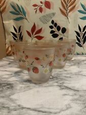 Vintage HJ Stotter Strawberry Pattern Juice Glasses Set Of 6 picture
