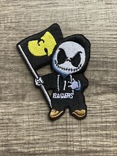 Jack Skellington Wu Tang Clan Raiders 90's Style Embroidered Iron On Patch New picture