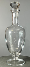 Vintage Clear Glass Decanter w Applied Glass Foot Included Stopper 1500 ml picture