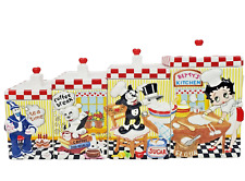 Betty Boop And friends Retired 8 PC Ceramic Kitchen Canisters 1999 Danbury Mint picture