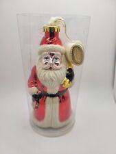 Vintage Mercury Glass Santa Claus Christmas Ornament picture