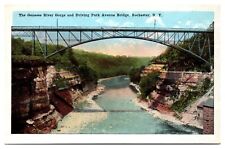 Antique Genesee River Gorge and Driving Park Ave Bridge, Rochester, NY Postcard picture