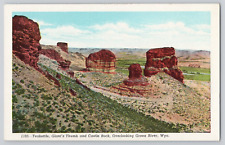 Postcard Teakettle, Giant's Thumb and Castle Rock, Overlooking Green River, Wyo picture