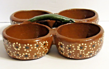 Tlaquepaque Mexican Pottery TerraCotta 4 Section Red Clay Serving Dish  picture