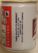 Tampa Salutes Breweries Beer Can - Budweiser AND Schlitz - Air Can - 8 Oz - 1979 picture