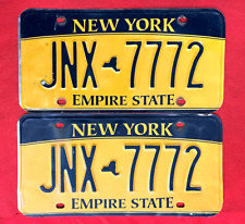 New York License Plate Pair JNX 7772 .... Expired / Crafts / Collect / Specialty picture