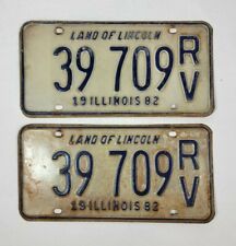 1982 Illinois RV License Plate Matching Set 39 709 RV picture