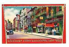 c1940's Post Card Greetings From Chinatown New York picture