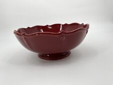 Juliska Ceramics Berry and Thread Crimson Red Large Footed Fruit Bowl picture