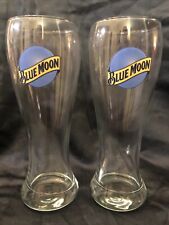 Blue Moon 16 oz Pilsner Beer Glass Set of 2 New Barware Man Cave picture