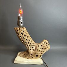 Vintage Cholla Cactus lamp MCM With Flame Bulb picture