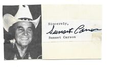 Sunset Carson-Western Actor-Autograph on Index Card picture