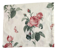 Small Pillowcase 14 x 17 inches Cotton Flannel Pink Rose Butterfly Vintage picture