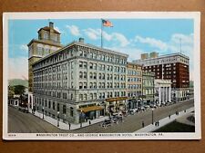 Postcard Washington PA - c1920s Washington Trust - George Washington Hotel picture