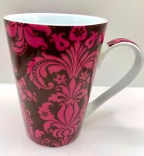 Konitz Germany Tall Coffee Latte Ceramic Mug Fuchsia Retro Floral Scroll picture