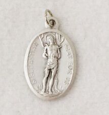 ST SEBASTIAN Catholic Patron Saint Medal charm oxidized nickel NEW picture