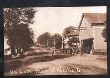 REAL PHOTO BERLIN OHIO DOWNTOWN MAIN STREET SCENE GS STATION POSTCARD COPY picture