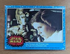 1977 Star Wars Card OPC Blue Series 1 #51 See-Threepio and Princess Leia picture