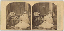 Stereo circa 1860. Genre scene. Sleeping Young Girls. picture