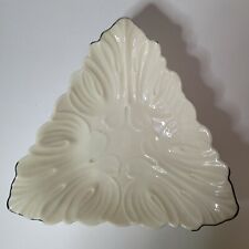 Vtg Lenox Special Triangle Leaf Pattern Candy Dish Rare Silver Trimming  picture