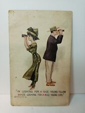 Postcard Looking for a Nice Young Fellow Man Woman Binoculars c 1912 T. P. & Co picture