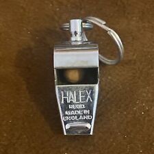 VINTAGE HALEX MADE IN ENGLAND METAL HAND WHISTLE WITH CORK BALL picture
