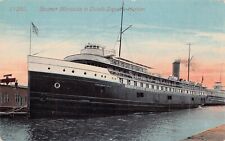 Steamer SS Minnesota Duluth Superior Harbor later Navy USS Troy Vtg Postcard C54 picture