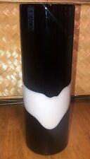 Beautiful Black And White Glass Cylinder Vase 12 Inches Tall ￼ picture
