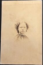 1864 CW ERA CDV YOUNG WOMAN; STAMPED; HANDWRITTEN MSG; ER Gard, Photo Chicago IL picture