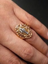 St Benedict Woman Ring Gold Layered/Oro Laminado Anillo NWOT Size 7,8 available  picture