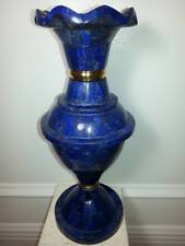Exclusive Hand Crafted stunning genuine Royal Blue Lapis Lazuli Vase Collectible picture