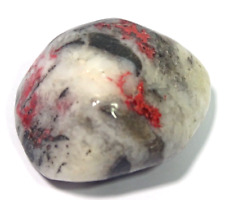 NEW IN - LOVELY CINNABAR & DOLOMITE TUMBLESTONE -  3.3 x 2.4 cms   16.50 gms #35 picture