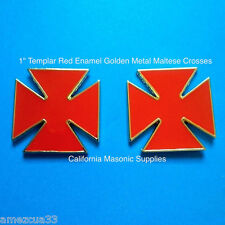 sleeves and collar Templar Crosses Red Enamel {one pair} York Rite Masons picture