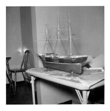 Found Photo Still Life Model Ship Kitchen Table Object Art Vintage Original picture